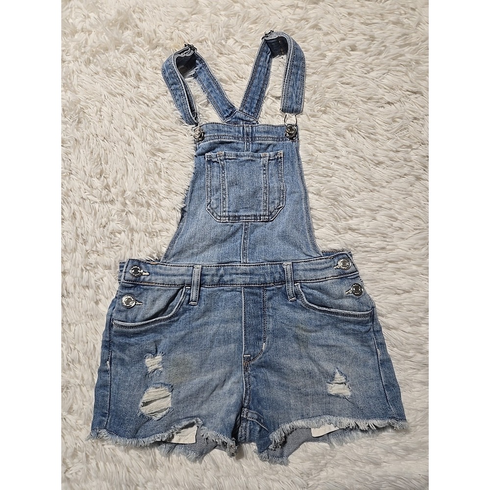 &denim YOUTH 9-10 Bib Distressed Cuttoffs Denim Jean Overalls Jumper‎ Romper